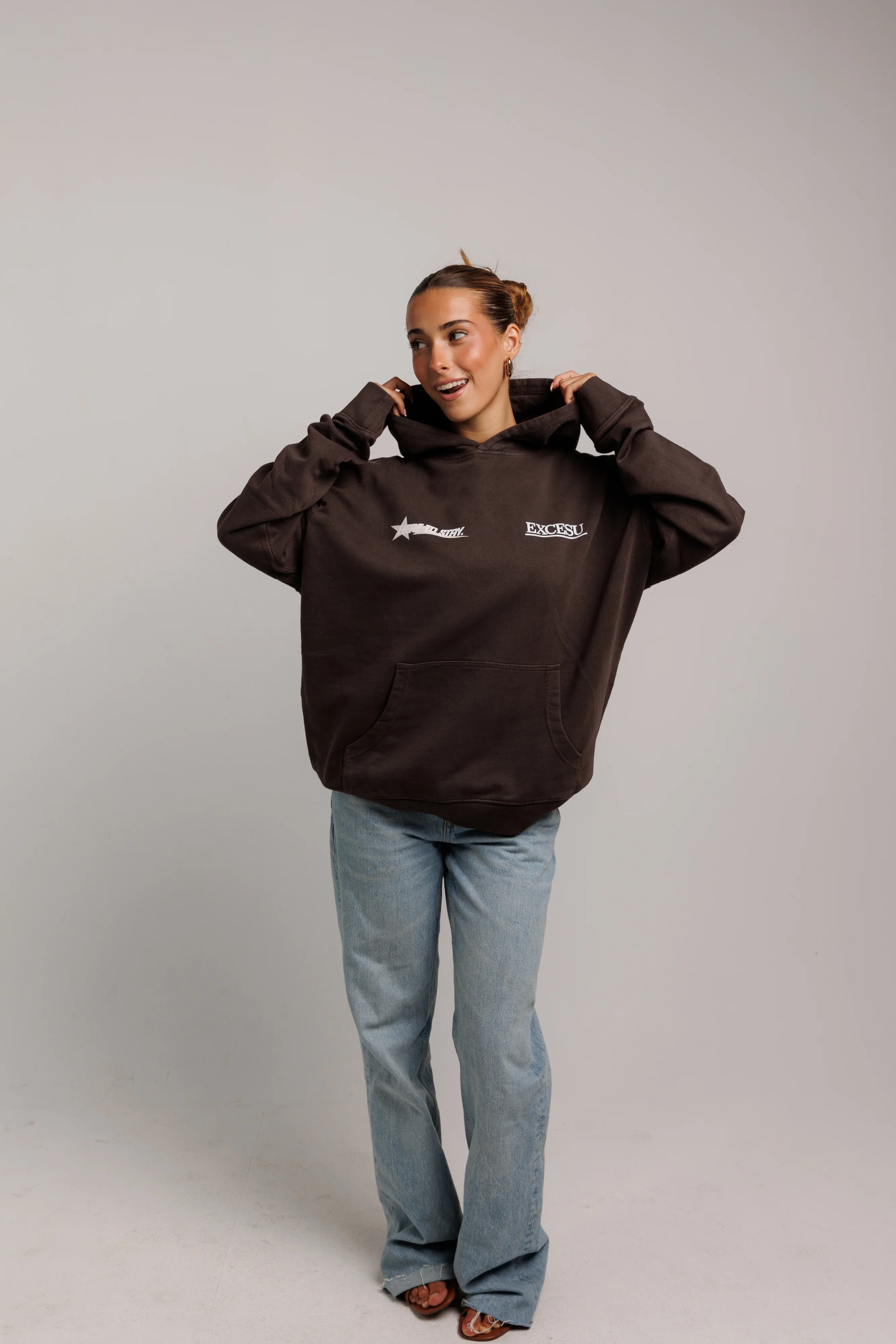 Brown Here To Stay Oversized Hoodie - Image 7