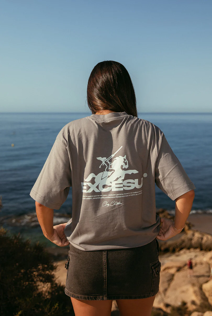 Horse Grey Oversized T-Shirt - Image 3