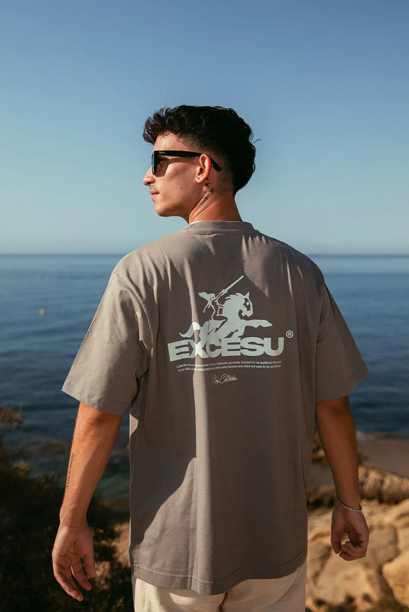 Horse Grey Oversized T-Shirt - Image 4