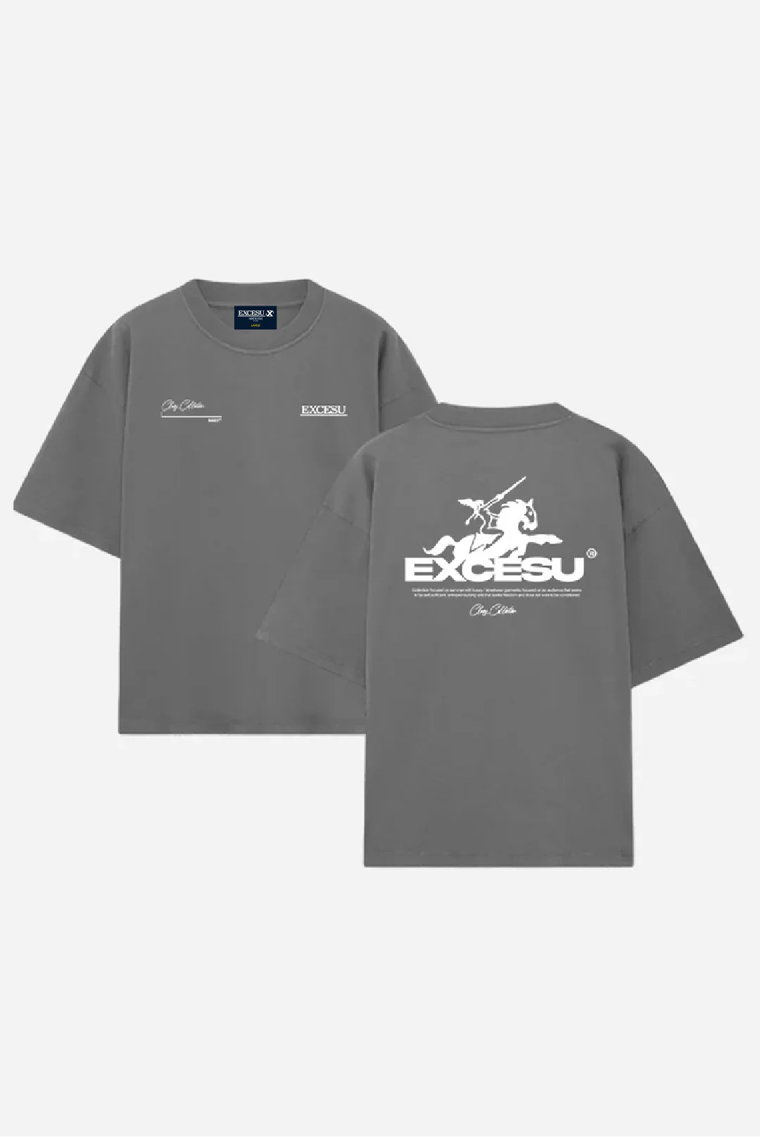 Horse Grey Oversized T-Shirt - Image 7