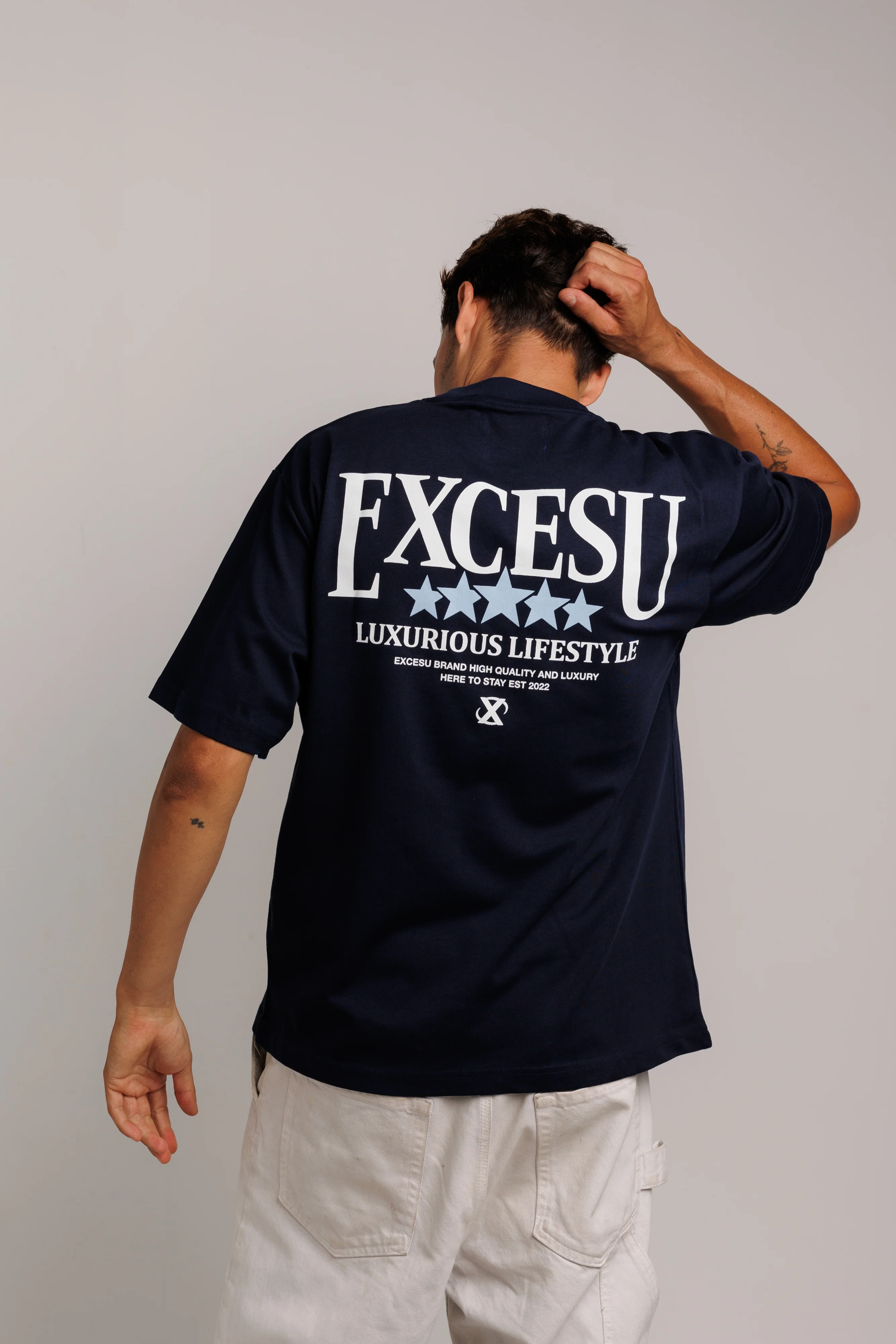 Luxury Stars Navy Blue T-Shirt - Image 6