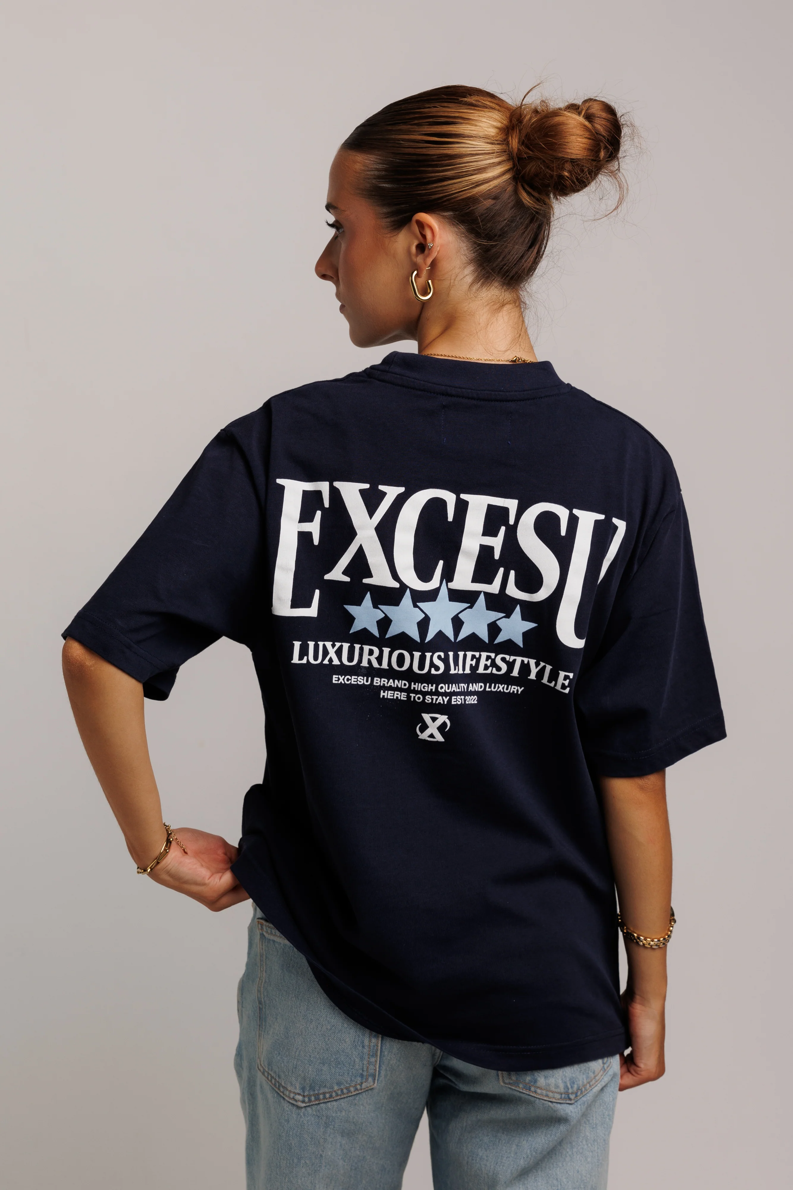 Luxury Stars Navy Blue T-Shirt - Image 8