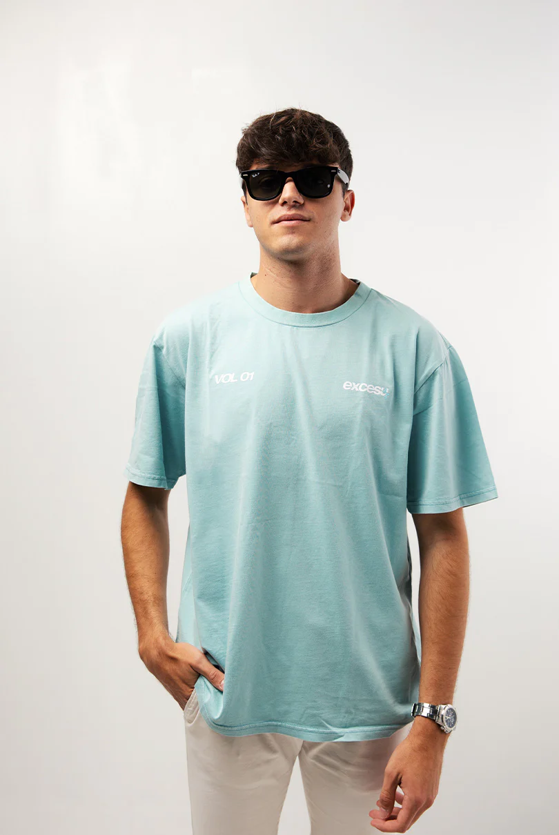 Premium Light Blue Distressed Effect T-Shirt - Image 3