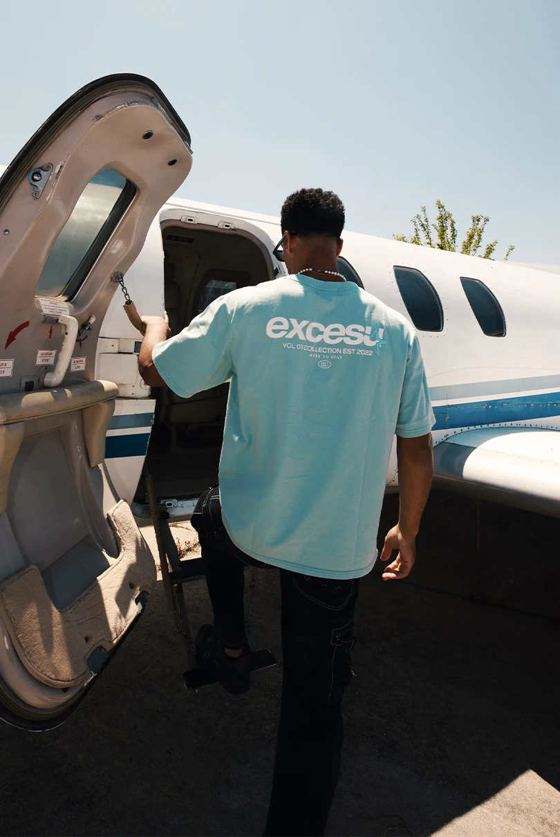 Premium Light Blue Distressed Effect T-Shirt - Image 7
