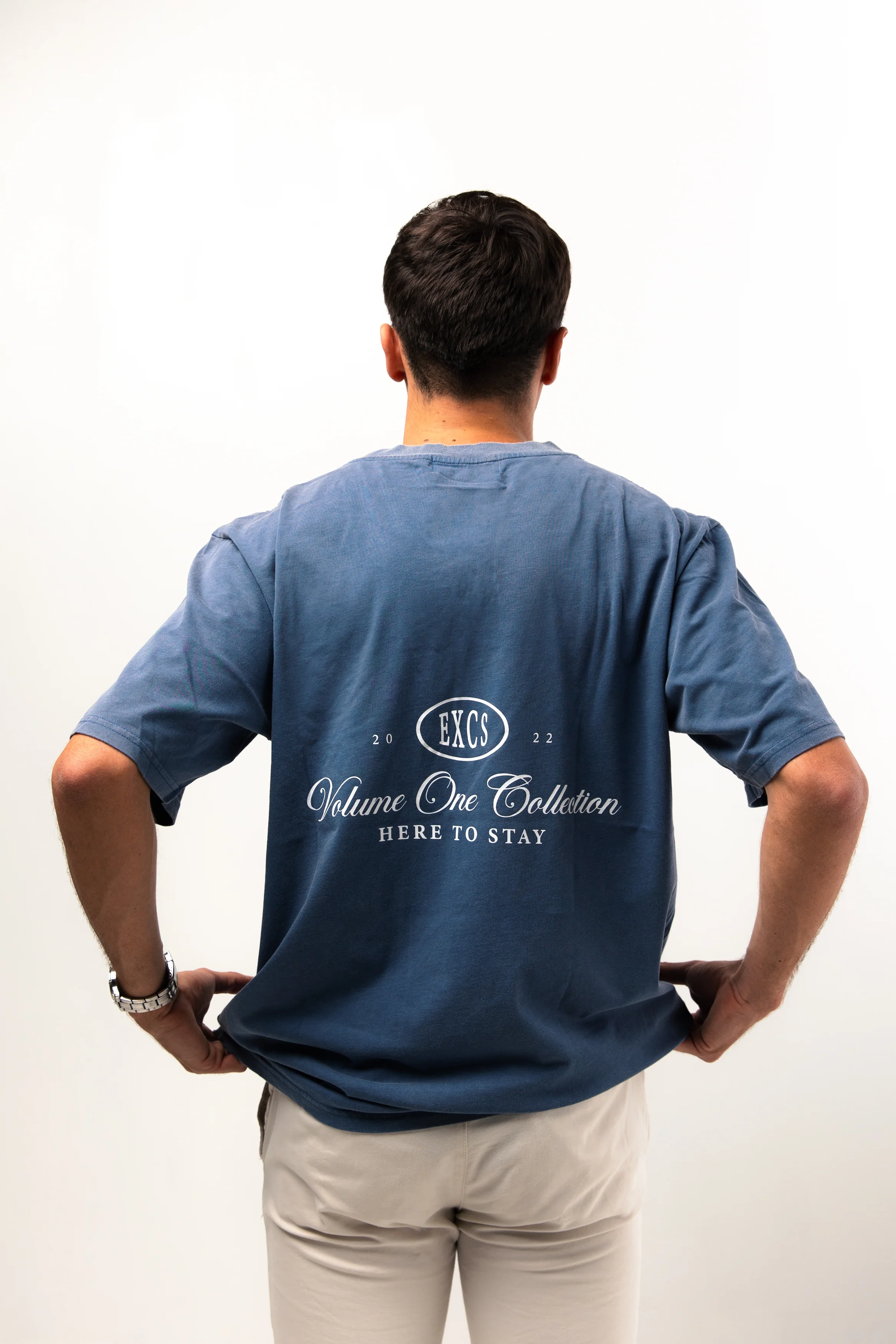 Premium Distressed Navy Blue T-Shirt - Image 4