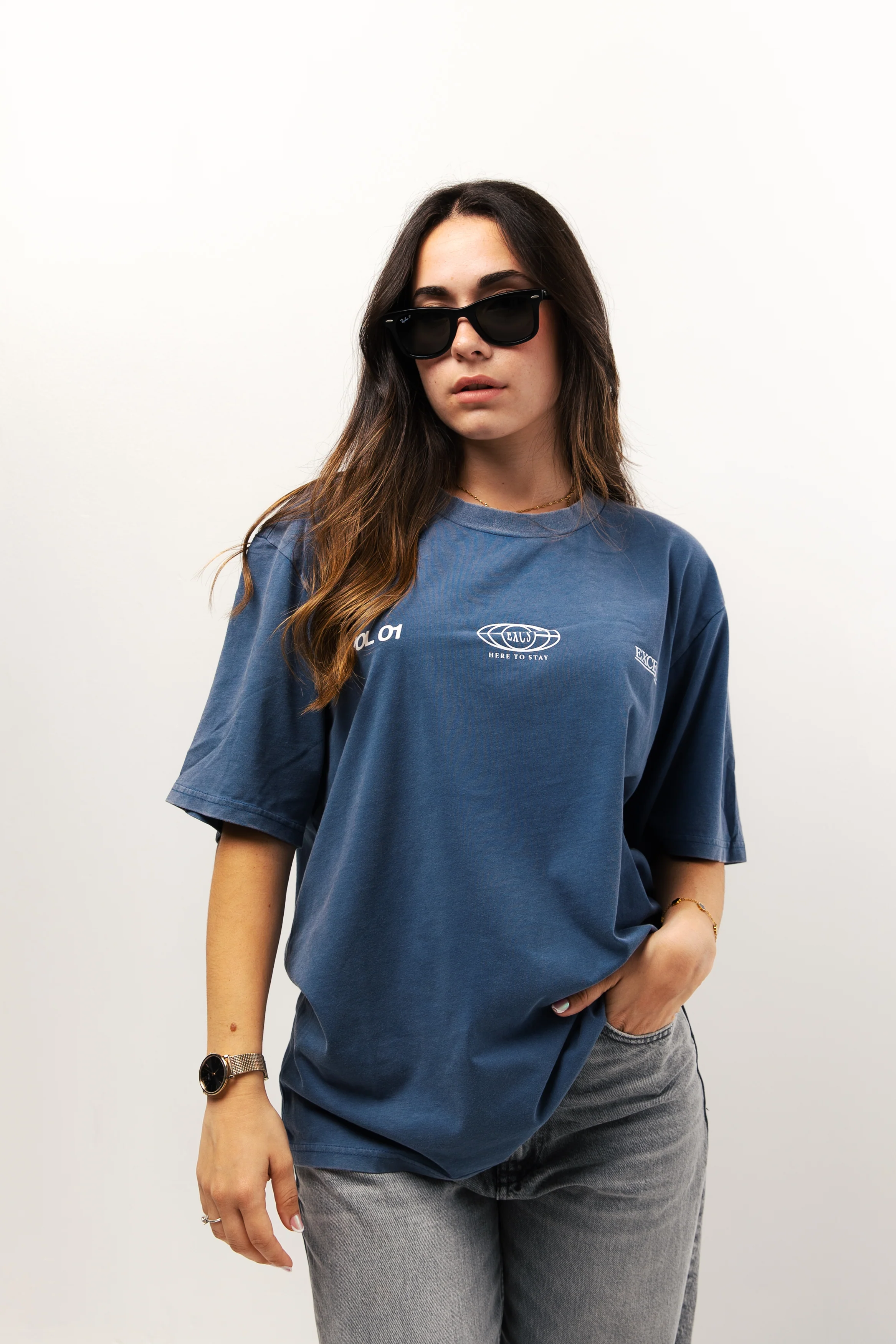 Premium Distressed Navy Blue T-Shirt - Image 5