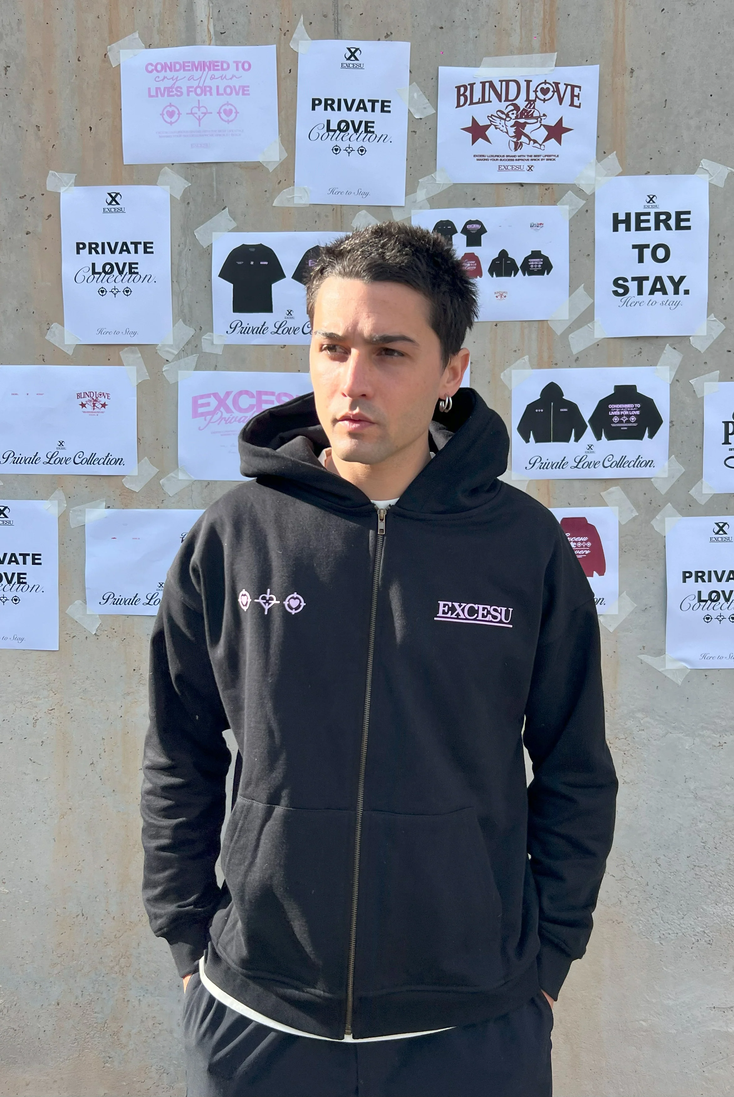 Condemned to Cry Black Zip-Up Hoodie - Image 3