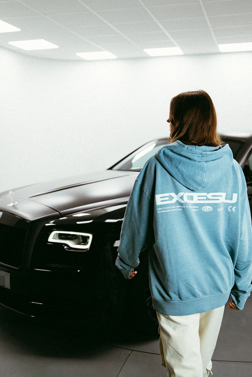 Global Oversized Blue Hoodie - Image 8