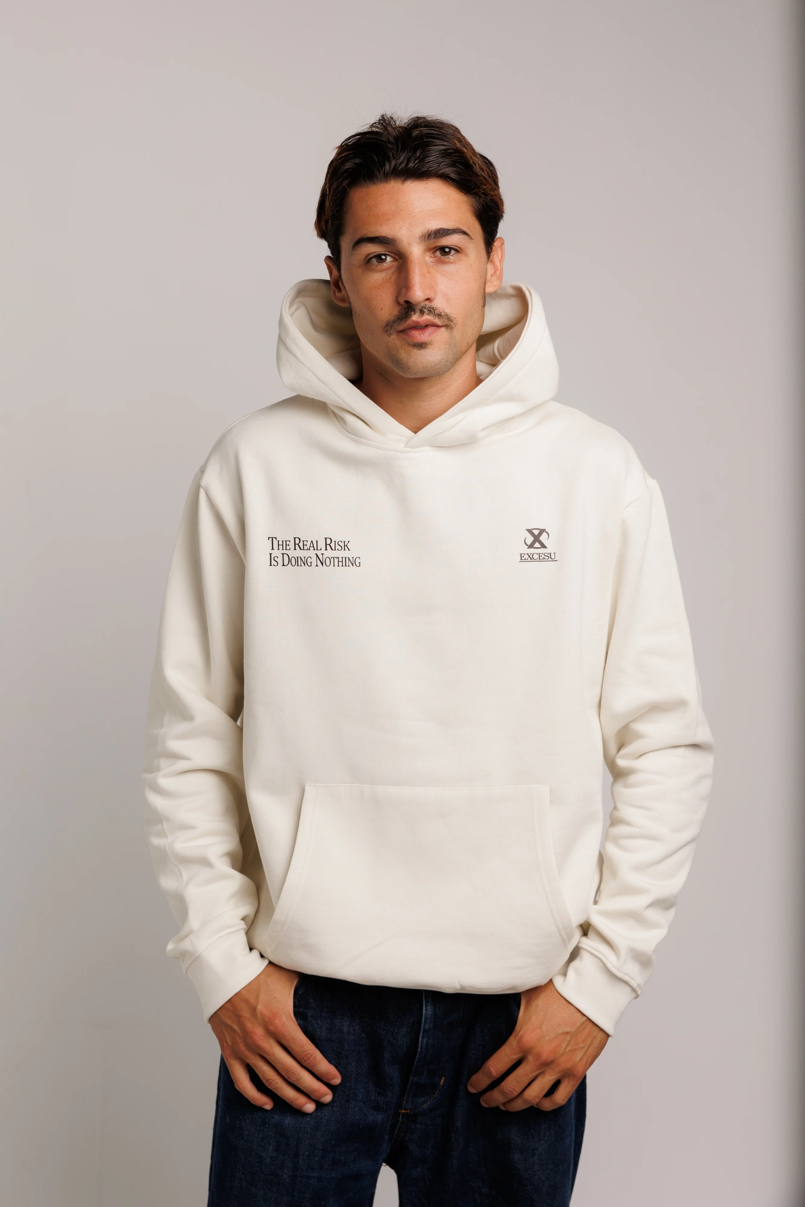 Keep The Focus Beige Hoodie - Image 4