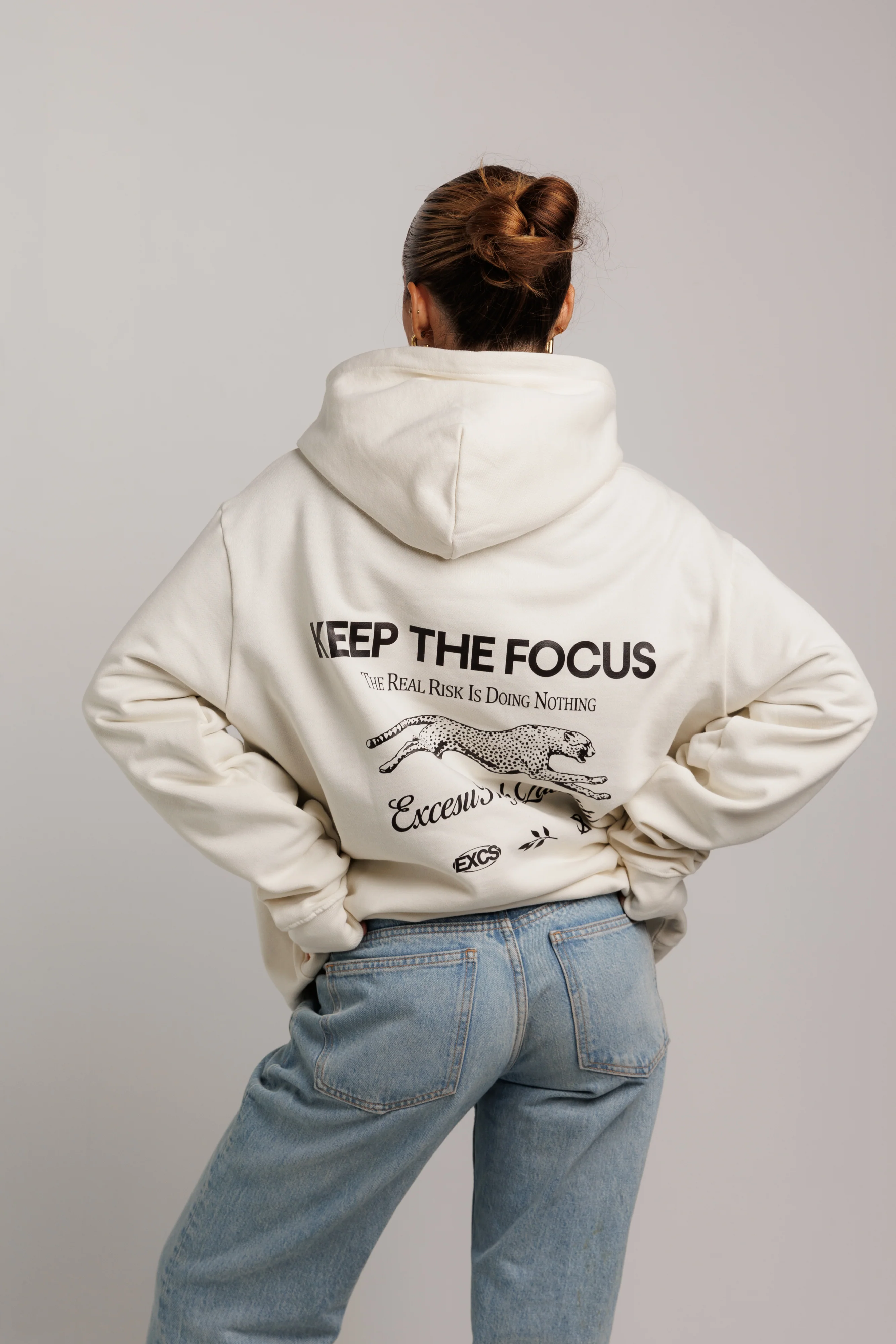 Keep The Focus Beige Hoodie - Image 6
