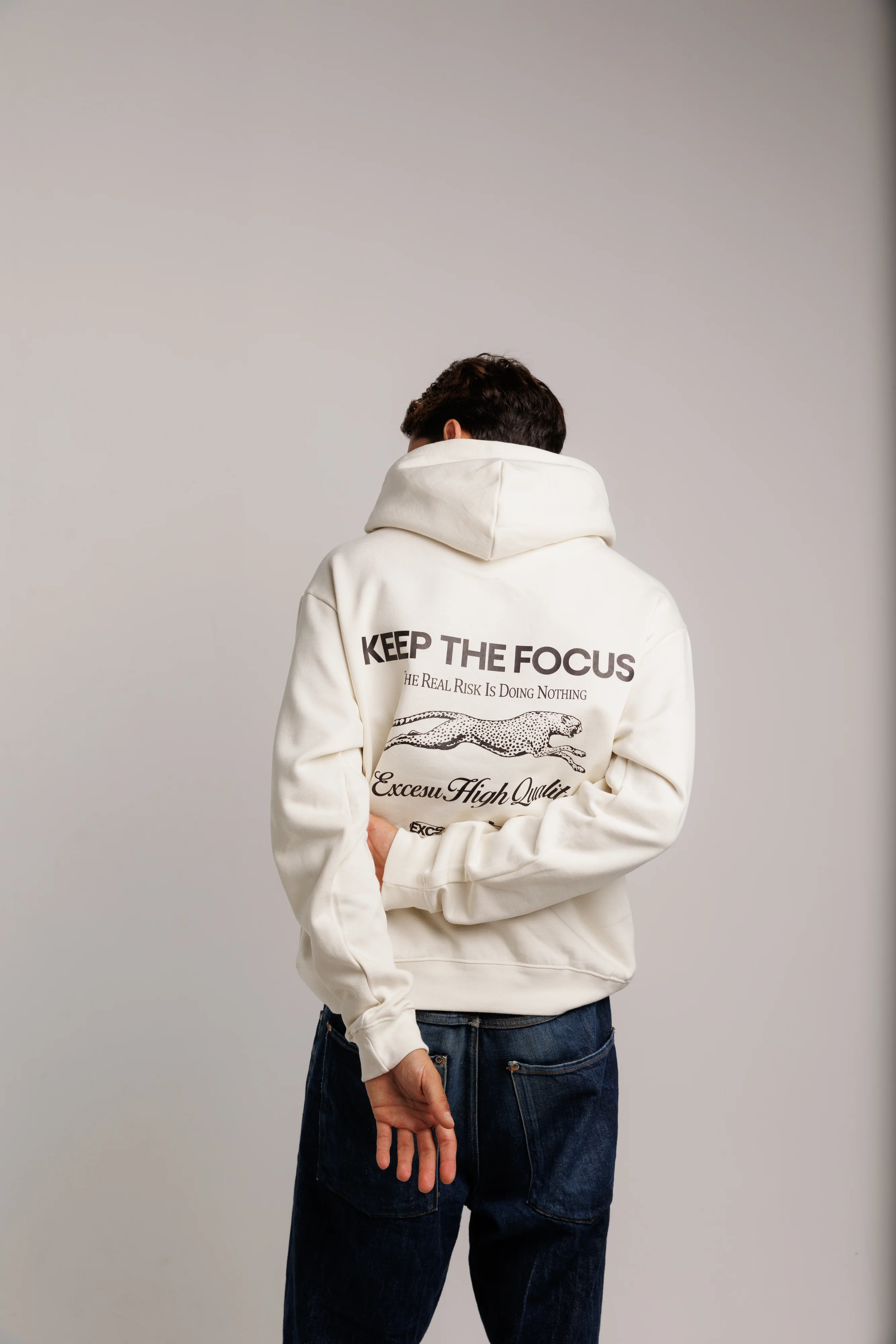 Keep The Focus Beige Hoodie - Image 7
