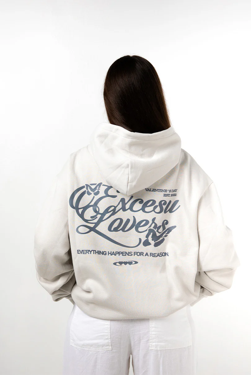 Light Gray Valentine's Day Oversized Hoodie - Image 4