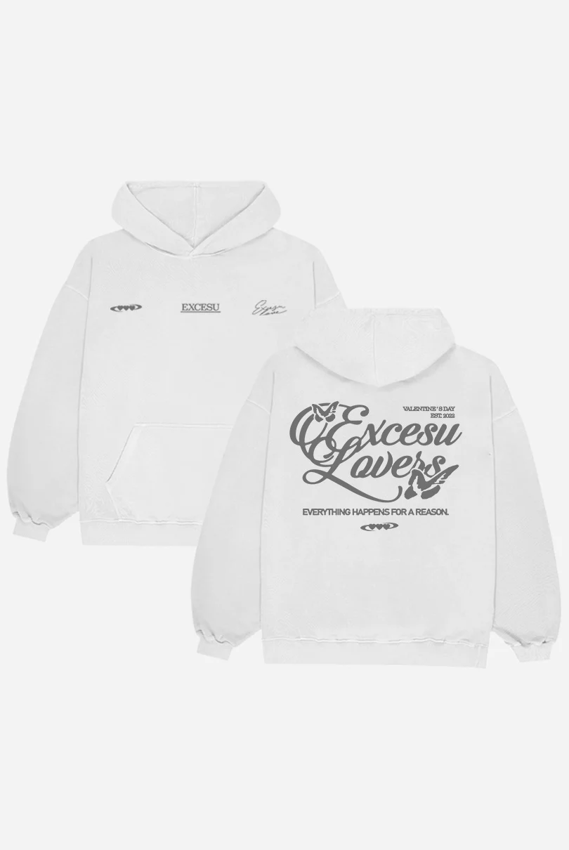 Light Gray Valentine's Day Oversized Hoodie - Image 9