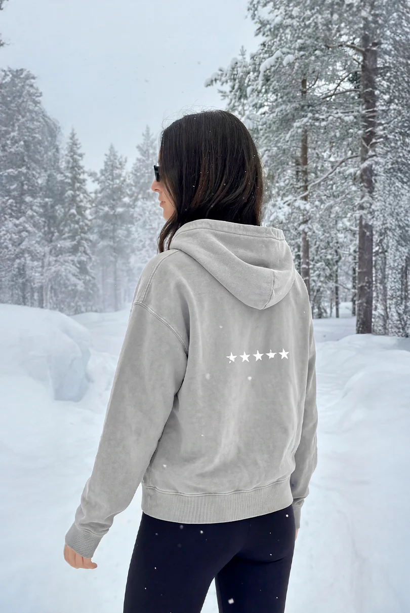 Light Grey Washed Stars Zip-Up - Image 4