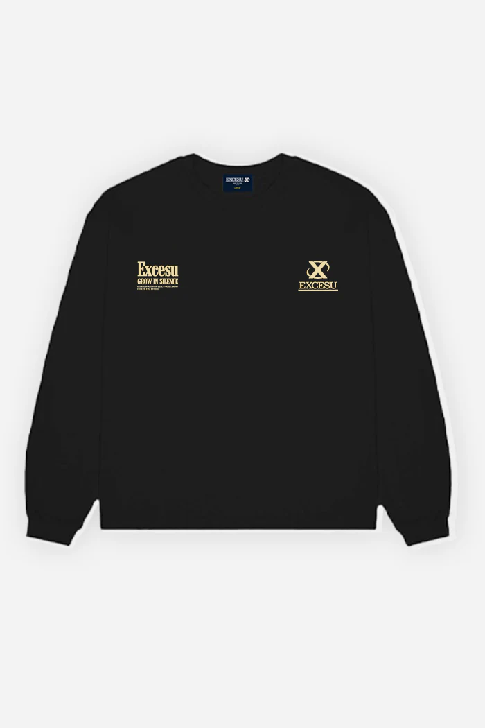 Black Grow In Silence Longsleeve - Image 3