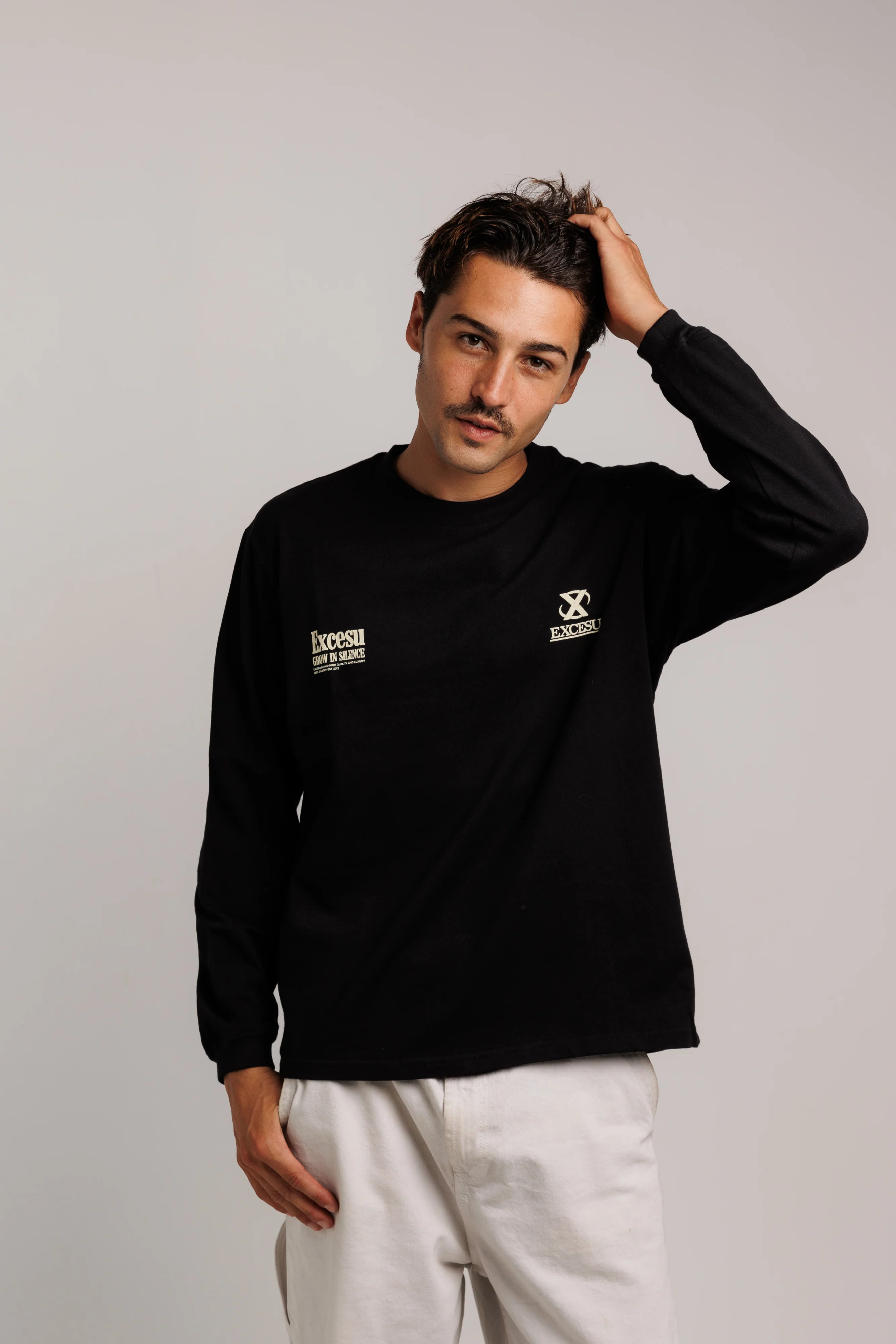 Black Grow In Silence Longsleeve - Image 4
