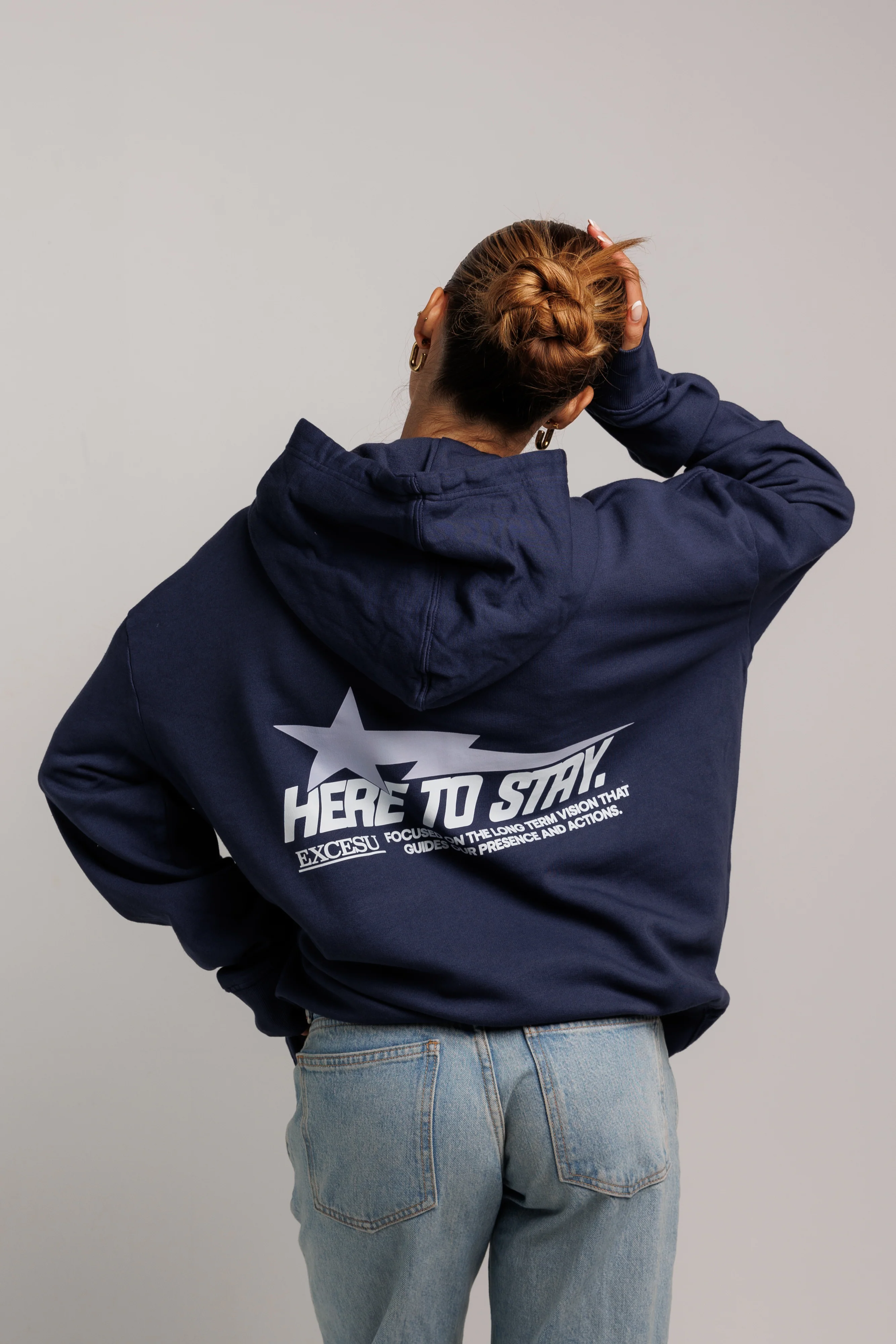 Navy Here To Stay Hoodie - Image 6