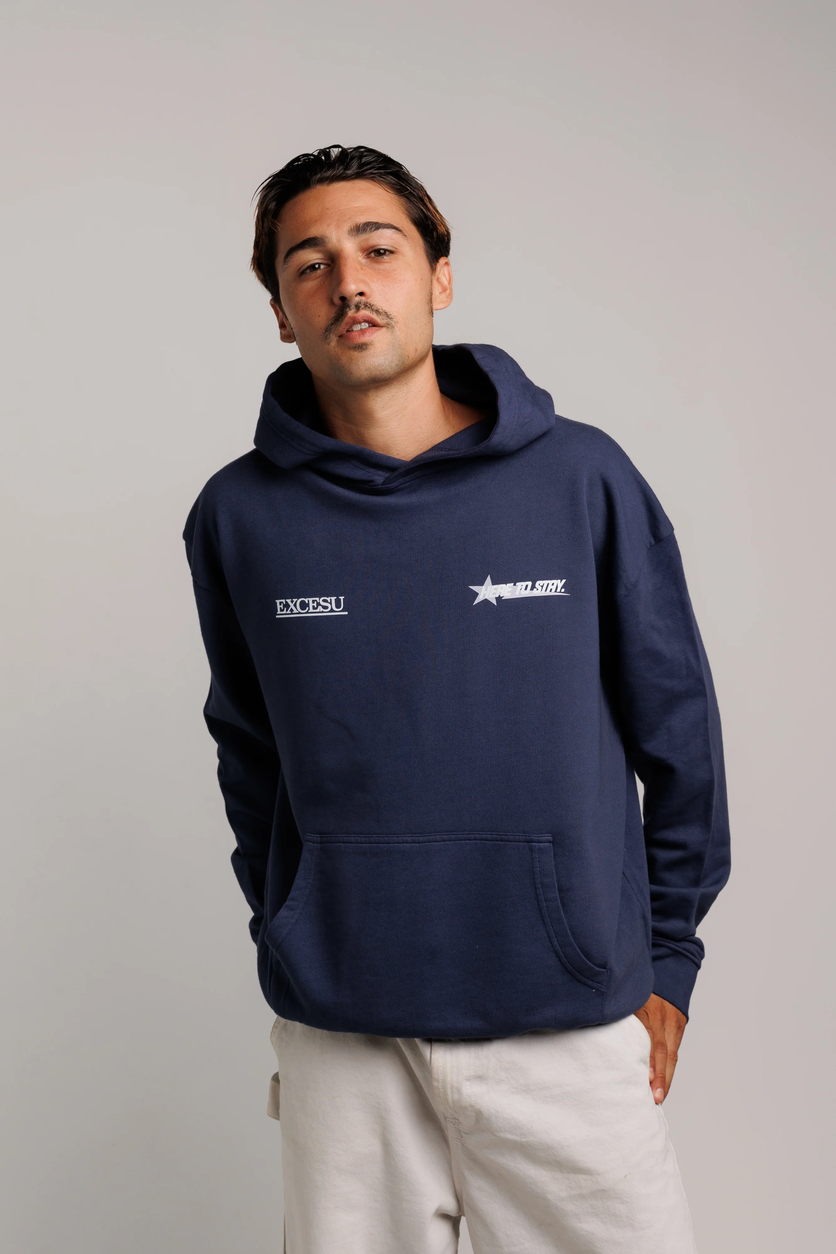 Navy Here To Stay Hoodie - Image 7