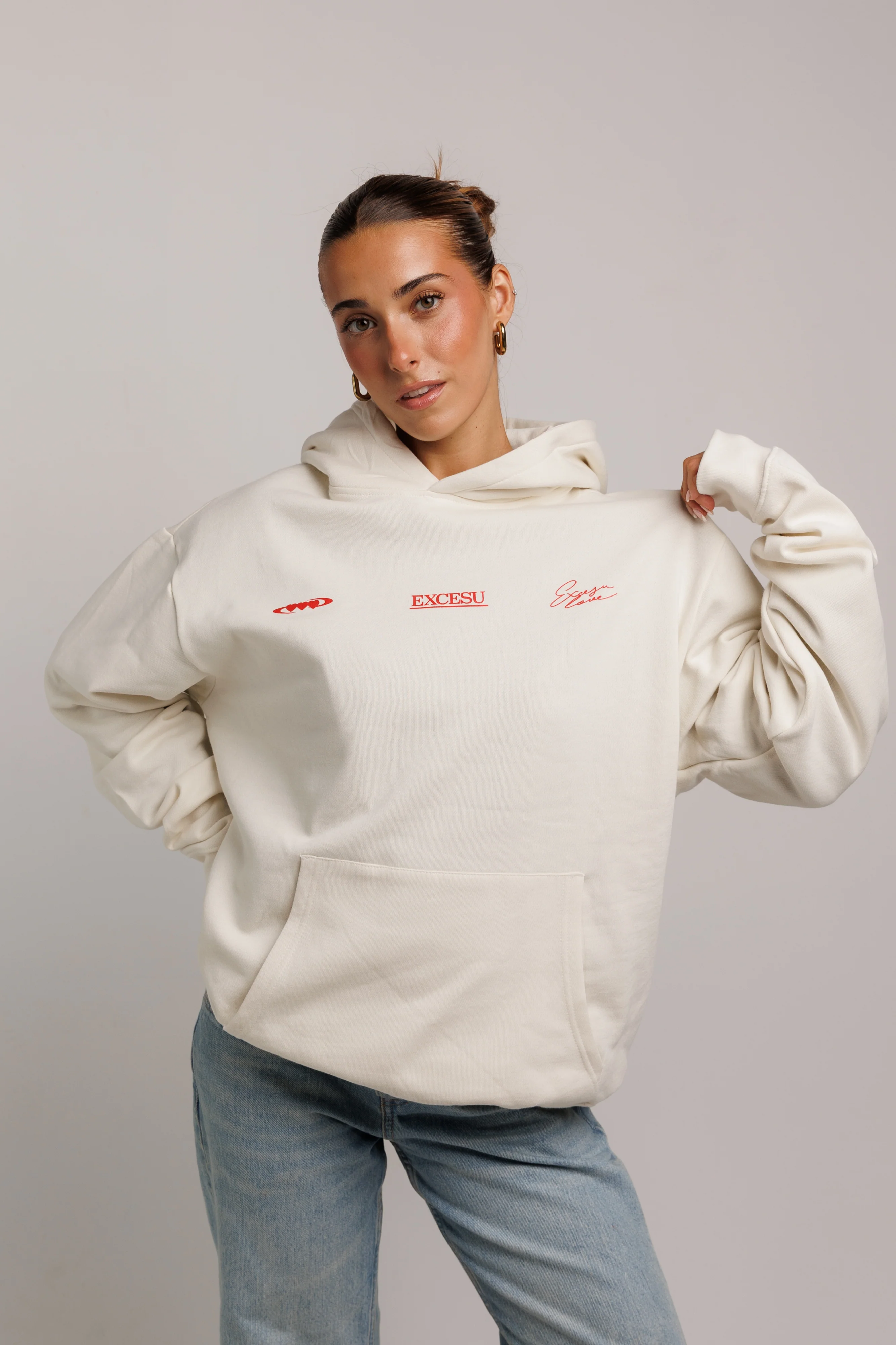 Off White Valentine's Day Oversized Hoodie - Image 4