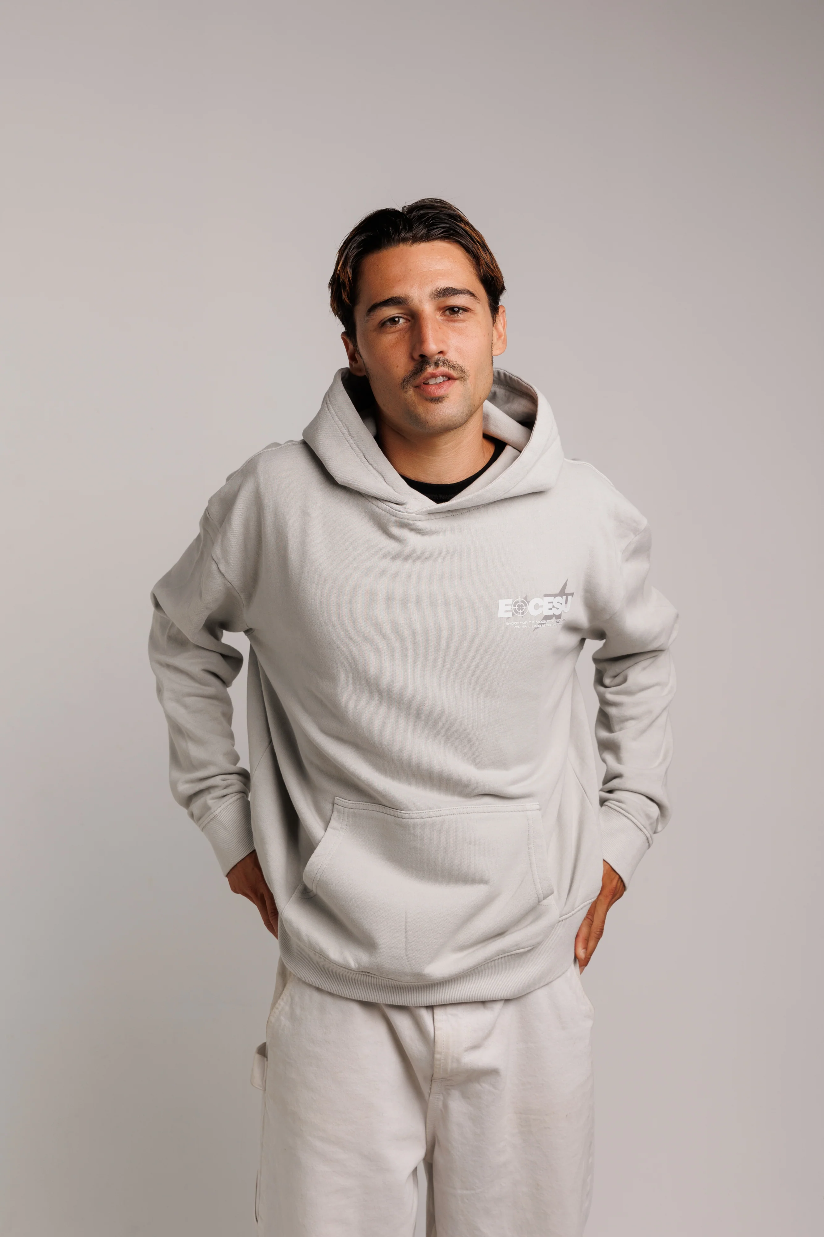 Shoot For The Moon Gray Hoodie - Image 4
