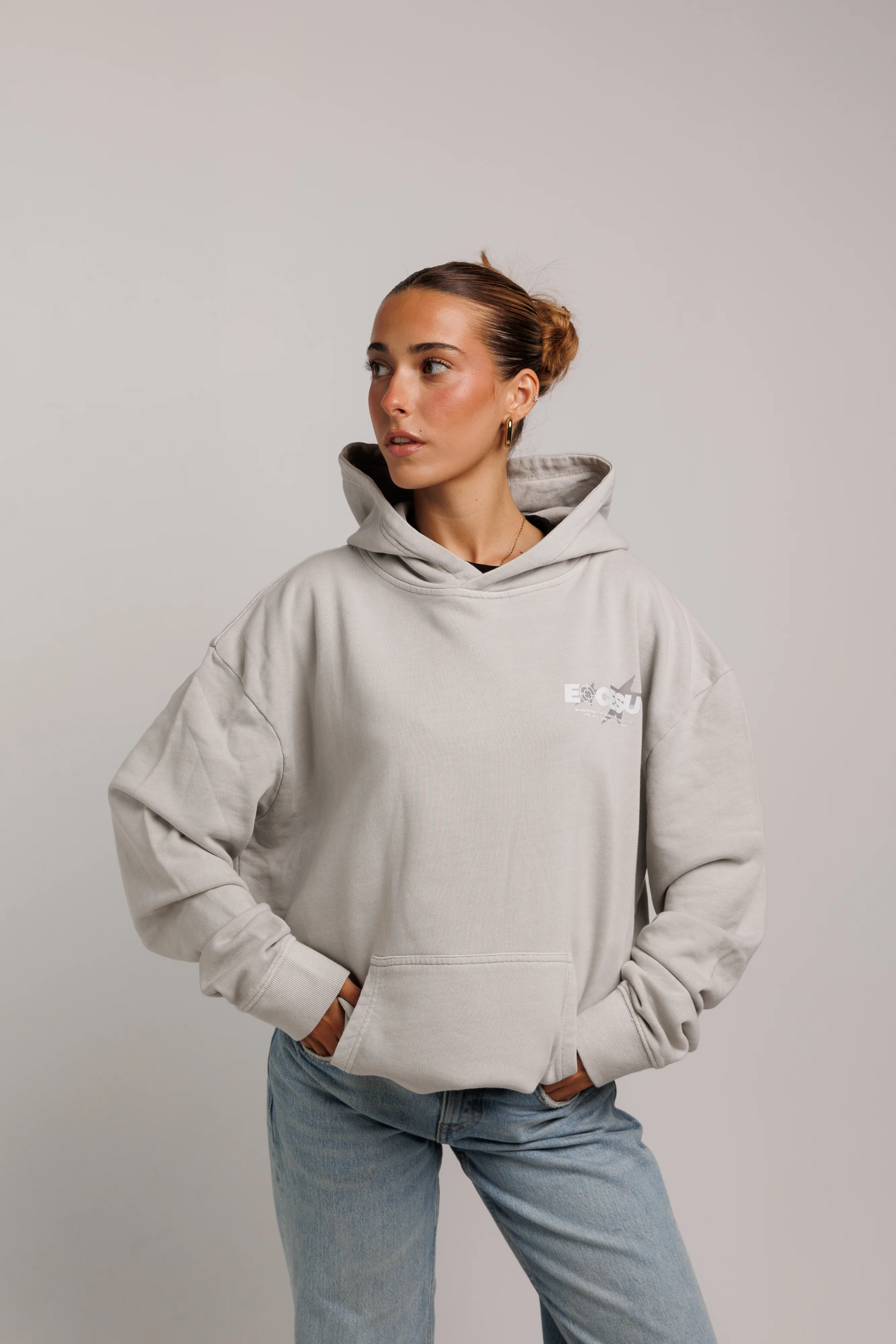 Shoot For The Moon Gray Hoodie - Image 5
