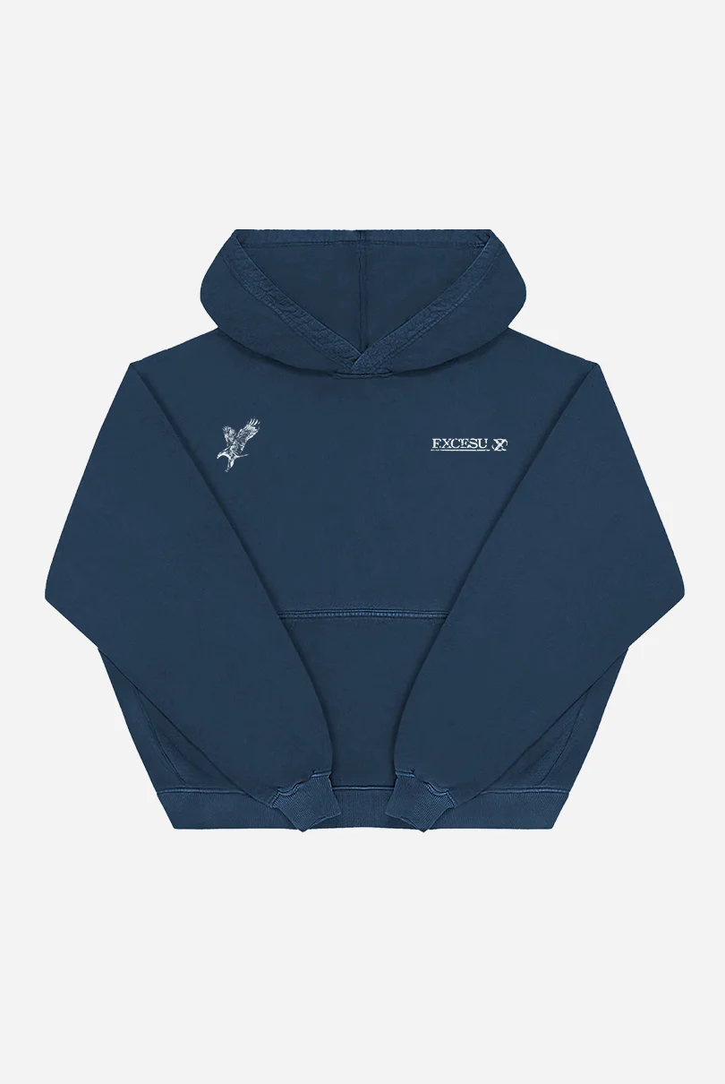 Washed Navy Eagle Hoodie - Image 3