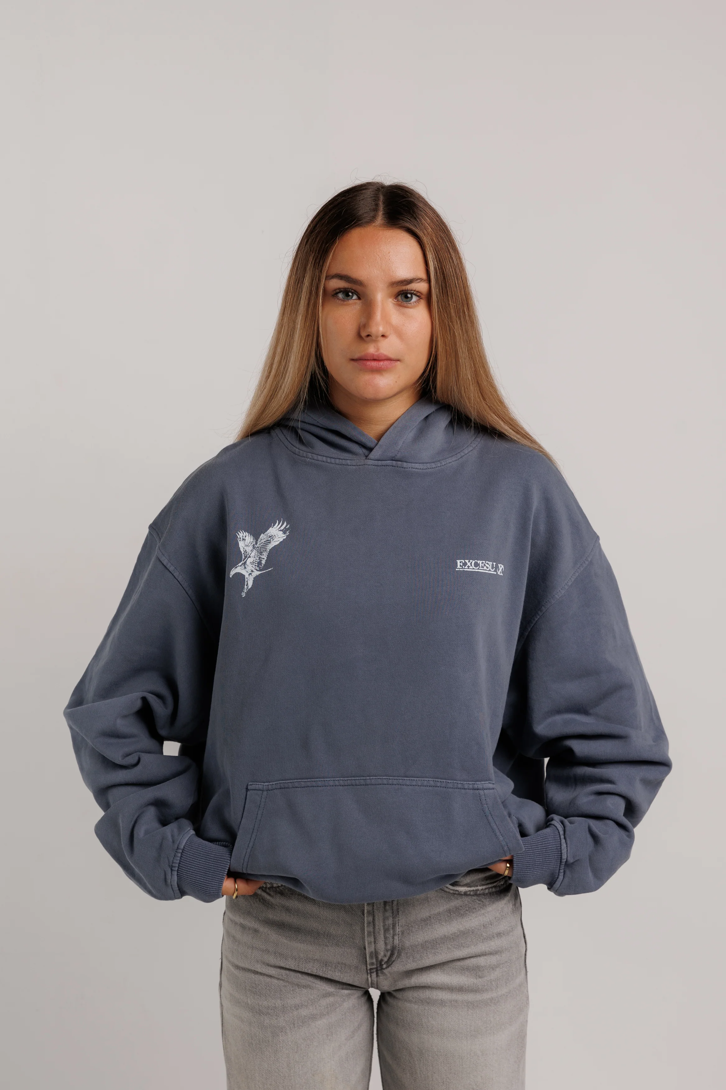 Washed Navy Eagle Hoodie - Image 4