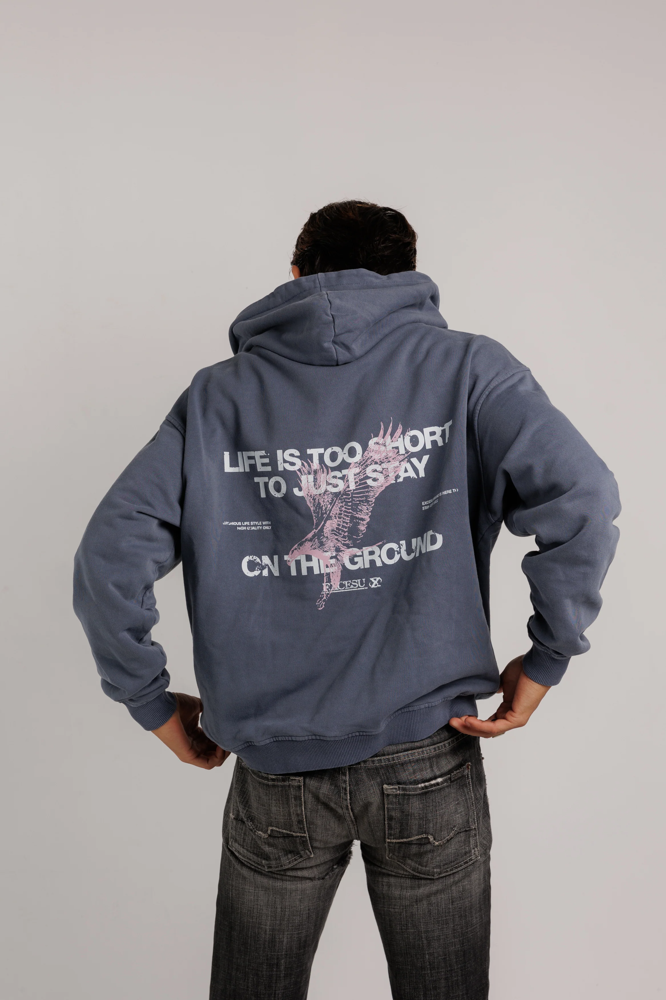 Washed Navy Eagle Hoodie - Image 5