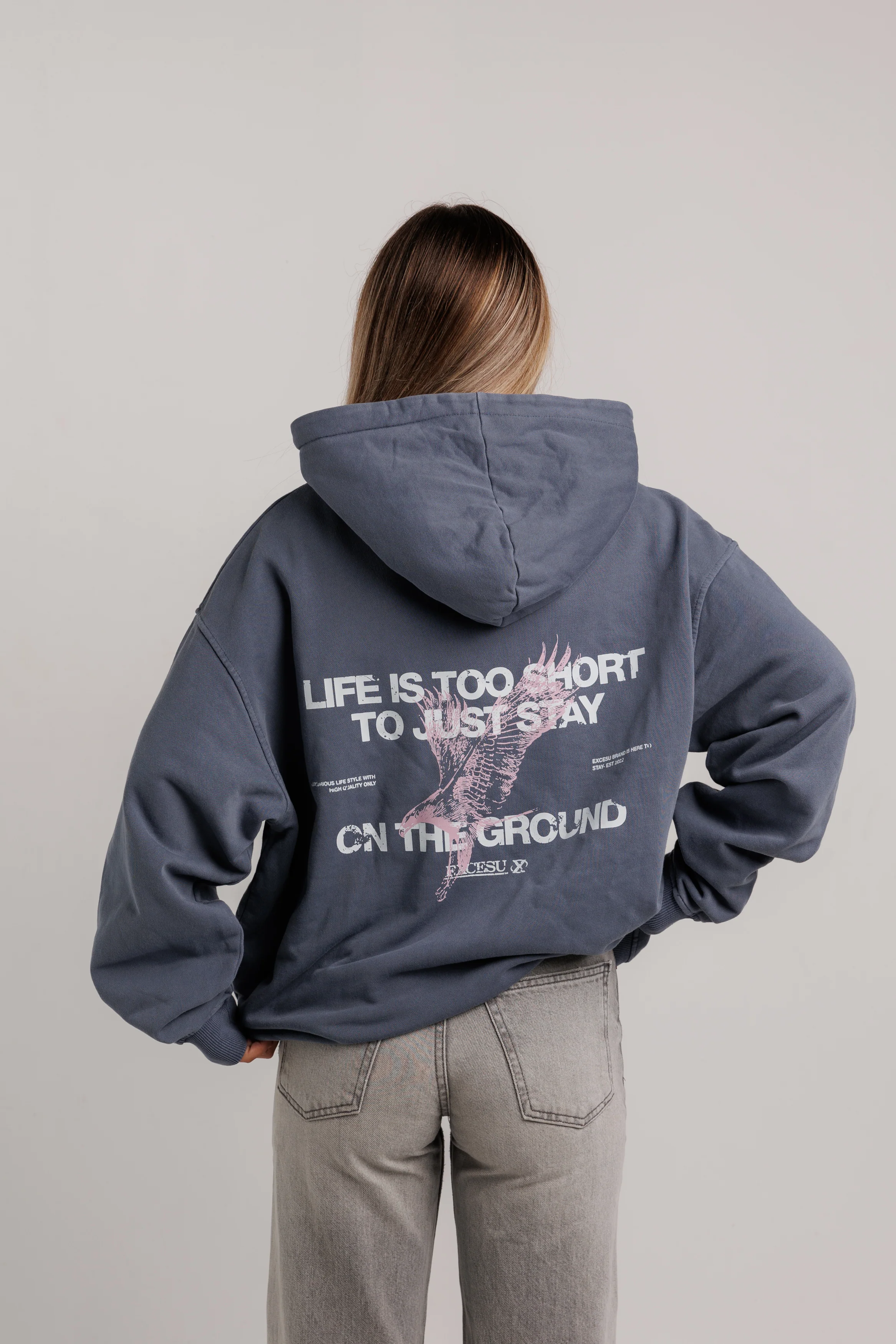 Washed Navy Eagle Hoodie - Image 6